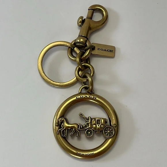 Coach Horse & Carriage Key Fob Keychain Bag Charm - Picture 1 of 11